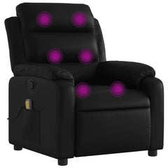 Massage Recliner Chair Black Faux leather, Metal, Plywood Standard