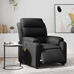Electric Massage Recliner Chair Black Faux leather, metal, plywood
