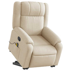 Stand up Massage Recliner Chair Cream Fabric