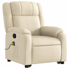 Stand up Massage Recliner Chair Cream Fabric