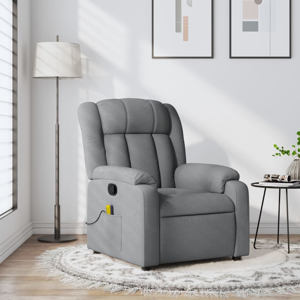 Massage Recliner Chair Light Grey