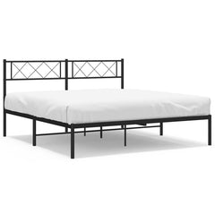 Metal Bed Frame Black Steel 53 x 74.8 in Metal Bed Frame