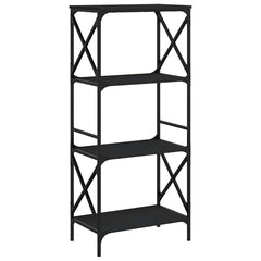 Bookcase Black Engineered wood, metal 23.2x13.8x52.0 in