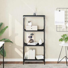 Bookcase Black Engineered wood, metal 23.2x13.8x52.0 in