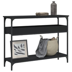 Console Table Black Engineered wood 39.4 in x 11.4 in x 29.5 in