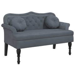 Bench Dark Grey Velvet (100% polyester), plywood, solid rubber wood