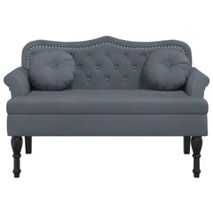 Bench Dark Grey Velvet (100% polyester), plywood, solid rubber wood