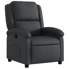 Recliner Chair Black Real leather, metal, plywood Medium