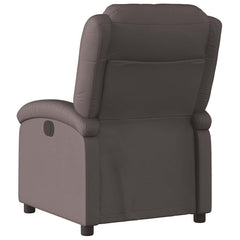 Recliner Chair Dark Brown Real leather, Metal, Plywood Medium