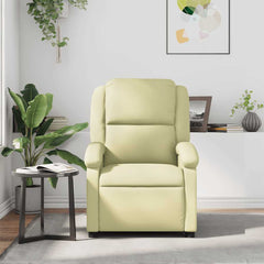 Recliner Chair Cream Genuine leather, metal, plywood Standard