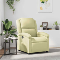 Recliner Chair Cream Genuine leather, metal, plywood Standard