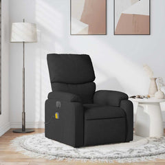 Massage Recliner Chair Black Polyester Fabric, Metal, Plywood Large