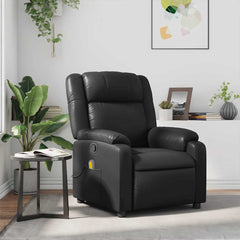 Massage Recliner Chair Black Faux leather, metal, plywood Standard