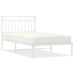 Bed Frame White Steel Twin Bed Frame Rectangular Modern