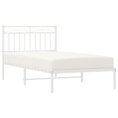 Bed Frame White Steel Twin Bed Frame Rectangular Modern