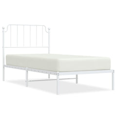 Bed Frame White Powder-coated steel Twin Bed Frame Rectangular