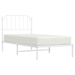 Bed Frame White Powder-coated steel Twin Bed Frame Rectangular