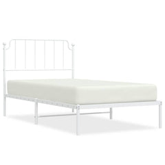 Bed Frame White Powder-coated steel Twin Bed Frame Rectangular