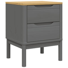 Bedside Cabinet Grey Solid Pine Wood 17.7 x 15.4 x 22.4 in