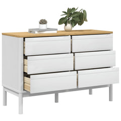 Drawer Cabinet White Solid pine wood Medium Chest of Drawers