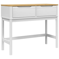Console Table White Solid Pine Wood Medium Console Table
