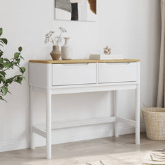 Console Table White Solid Pine Wood Medium Console Table