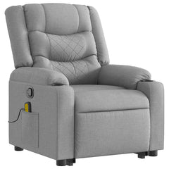 Stand up Massage Recliner Chair Light Gray Fabric