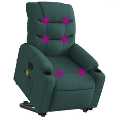 Electric Stand Up Massage Recliner Chair Dark Green