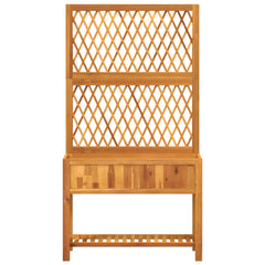 Planter with Trellis and Shelf 39.4x12.6x72.8 Solid Wood Acacia