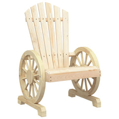 Garden Adirondack Chair Set of 4 Natural Wood Solid fir wood