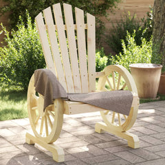 Garden Adirondack Chair Set of 4 Natural Wood Solid fir wood