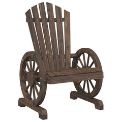 Garden Adirondack Chair Set of 2 Burnt wood Solid Fir Wood Medium