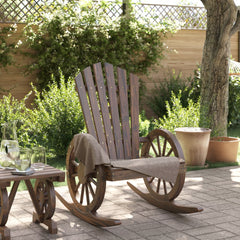 Garden Adirondack Chair Burnt Wood Color Solid Fir Wood Standard
