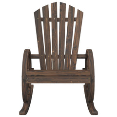 Garden Adirondack Chair Burnt Wood Color Solid Fir Wood Standard