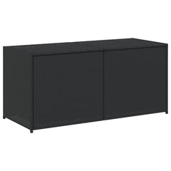 Garden Storage Box Black PE rattan, powder-coated steel Medium