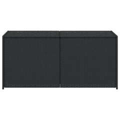Garden Storage Box Black PE rattan, powder-coated steel Medium