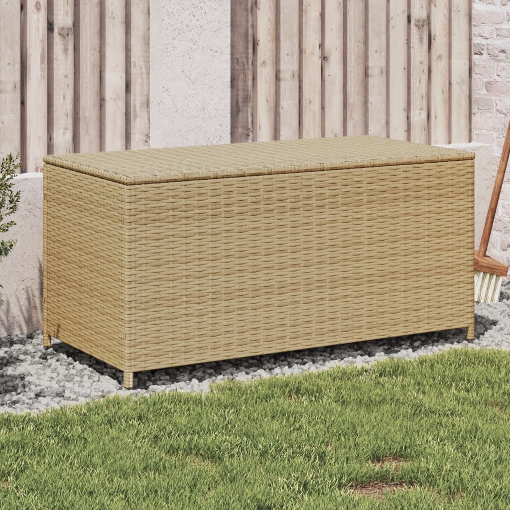 Garden Storage Box Mix Beige PE Rattan Medium Cushion Storage Box