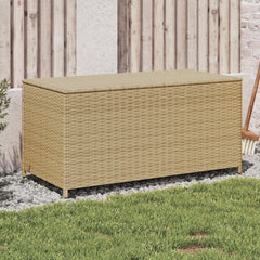 Garden Storage Box Mix Beige PE Rattan Medium Cushion Storage Box