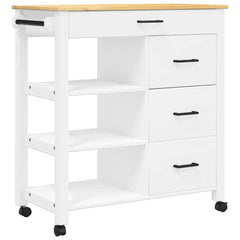 Kitchen Trolley MONZA 33.1x15.7x34.8 Solid Wood Pine