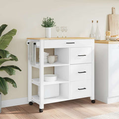Kitchen Trolley MONZA 33.1x15.7x34.8 Solid Wood Pine