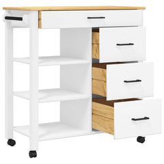 Kitchen Trolley MONZA 33.1x15.7x34.8 Solid Wood Pine