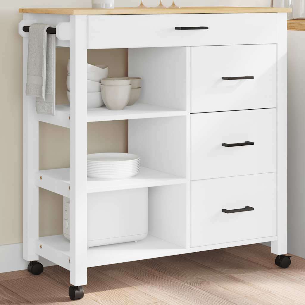 Kitchen Trolley MONZA 33.1x15.7x34.8 Solid Wood Pine
