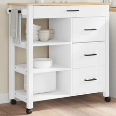 Kitchen Trolley MONZA 33.1x15.7x34.8 Solid Wood Pine