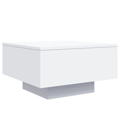 Coffee Table White Engineered wood 21.7 in Modern Coffee Table
