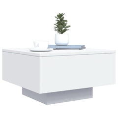 Coffee Table White Engineered wood 21.7 in Modern Coffee Table