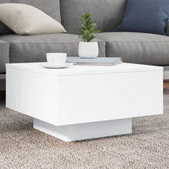Coffee Table White Engineered wood 21.7 in Modern Coffee Table