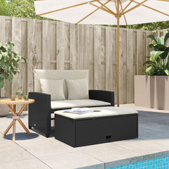 Patio Sofa Black, Cream White