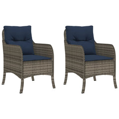 Garden Chair Set of 2 Grey, Navy blue