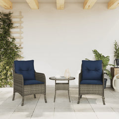 Garden Chair Set of 2 Grey, Navy blue