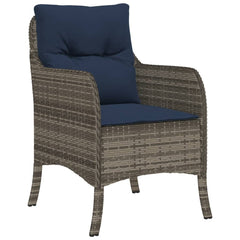Garden Chair Set of 2 Grey, Navy blue
